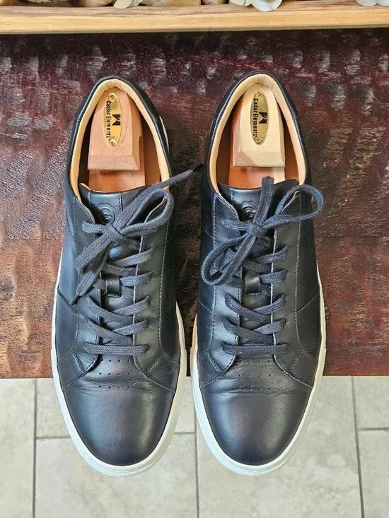 GREATS Men's Royale Leather Sneakers, Black, Sz 13 - Picture 2 of 16